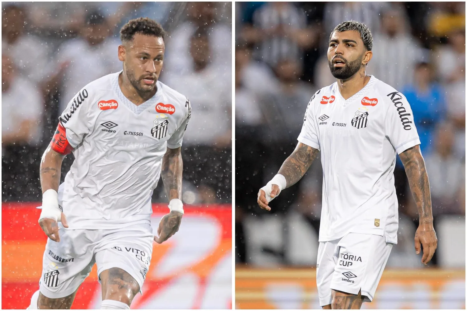 Neymar passou em branco e Gabigol teve assistência na eliminação do Santos no Paulistão - Raul Barreta / Santos