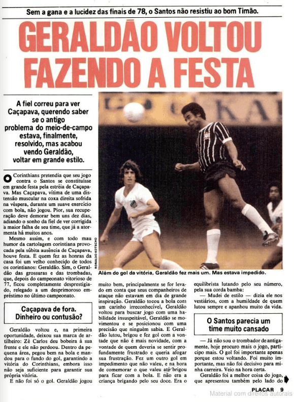 Morre Geraldão, ídolo do Corinthians; relembre suas reportagens em PLACAR