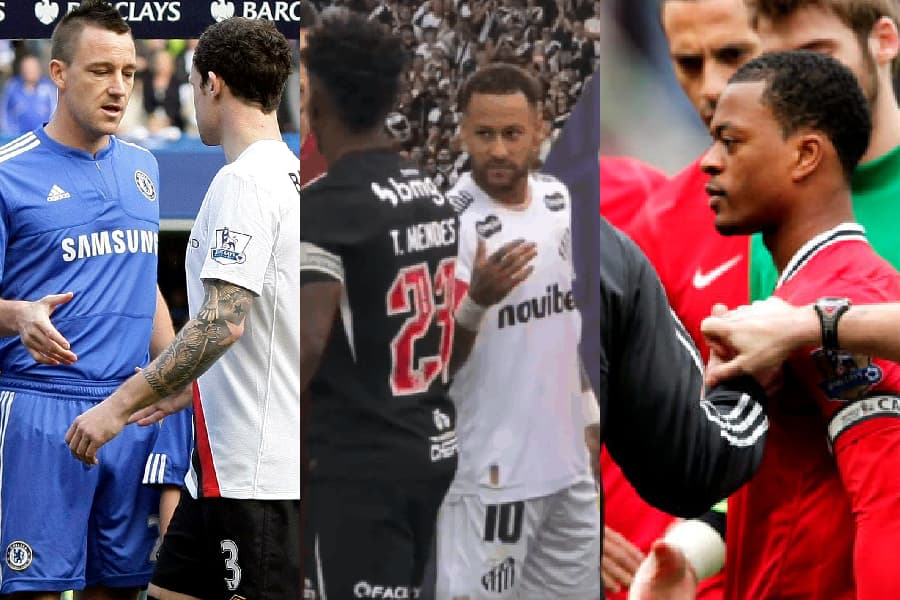 Terry x Bridge, Neymar x Thiago Mendes e Evra x Suárez: vácuos entraram para a história do futebol - FELIPE TRUEBA/EFE, Reprodução/X/Absolutebrazil e KERIM OKTEN/EFE