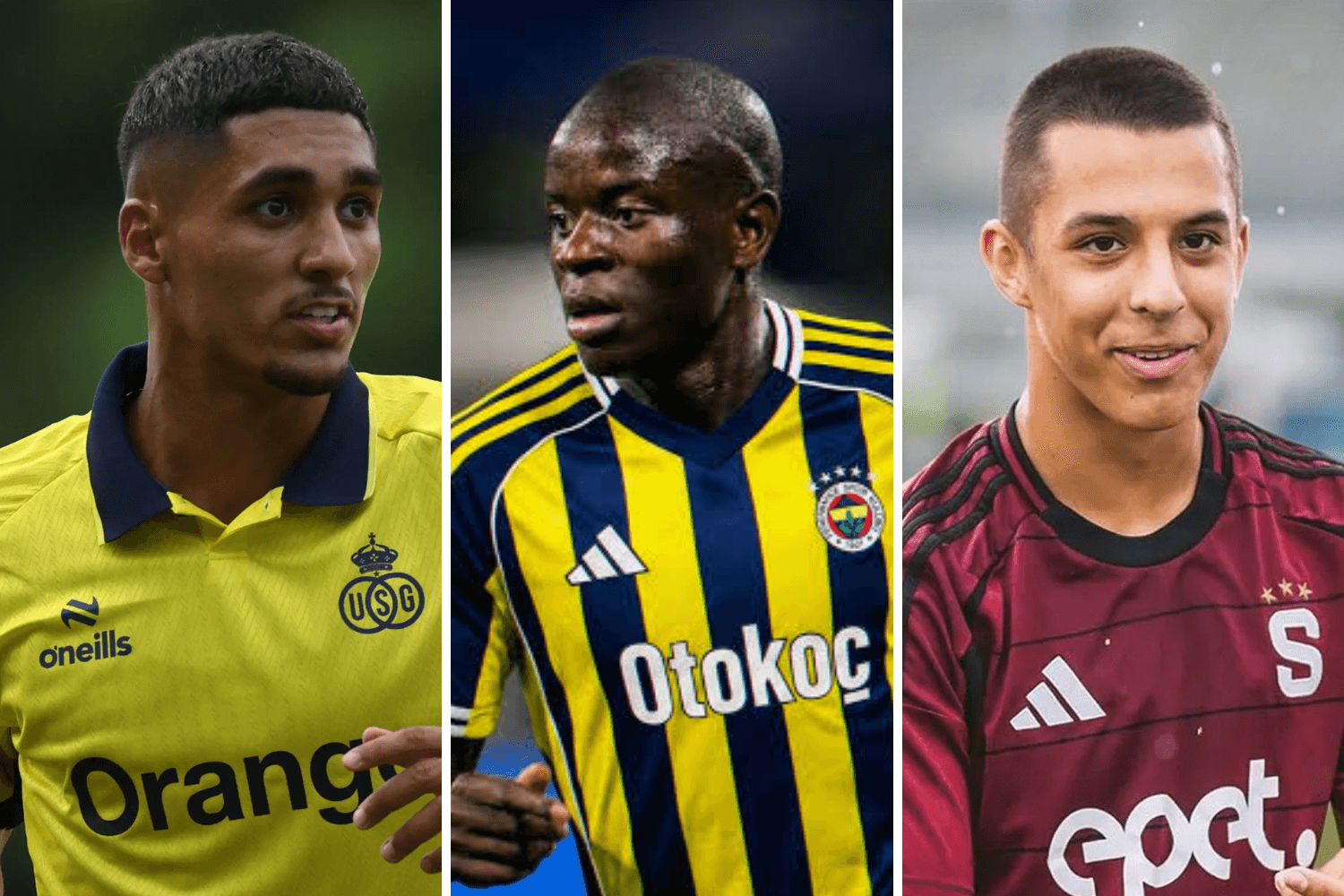 Anan Khalaili, N'Golo Kanté e Hugo Sochurek -