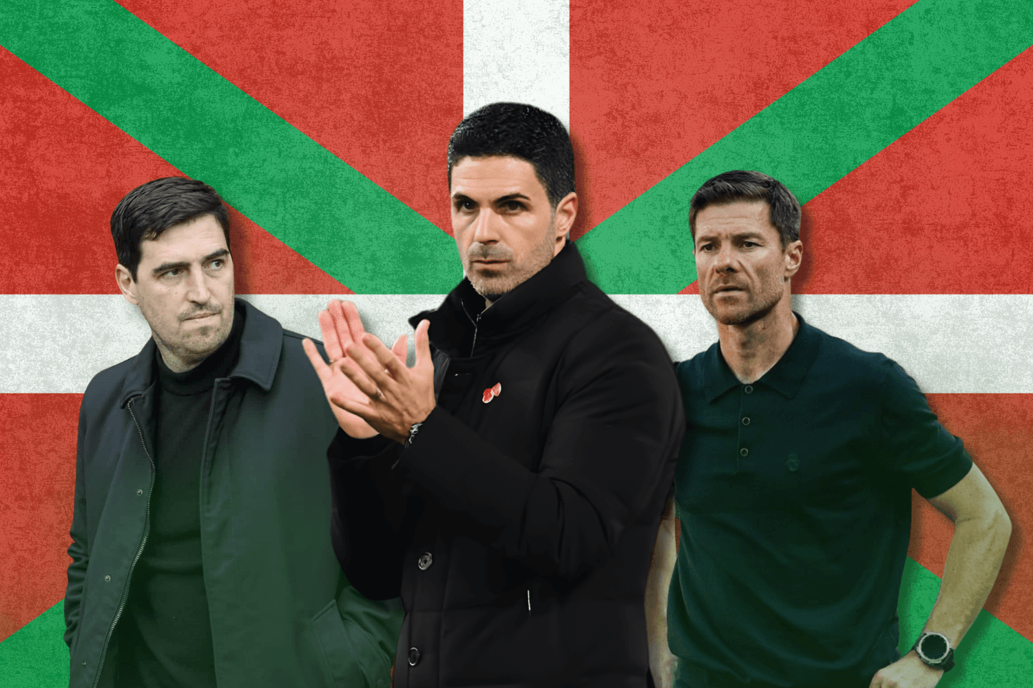 Andoni Iraola, Mikel Arteta e Xabi Alonso são técnicos bascos de grandes da Inglaterra - Montagem PLACAR