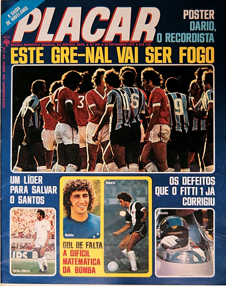 Capa da revista Placar, edição 245, 29 de novembro de 1974.