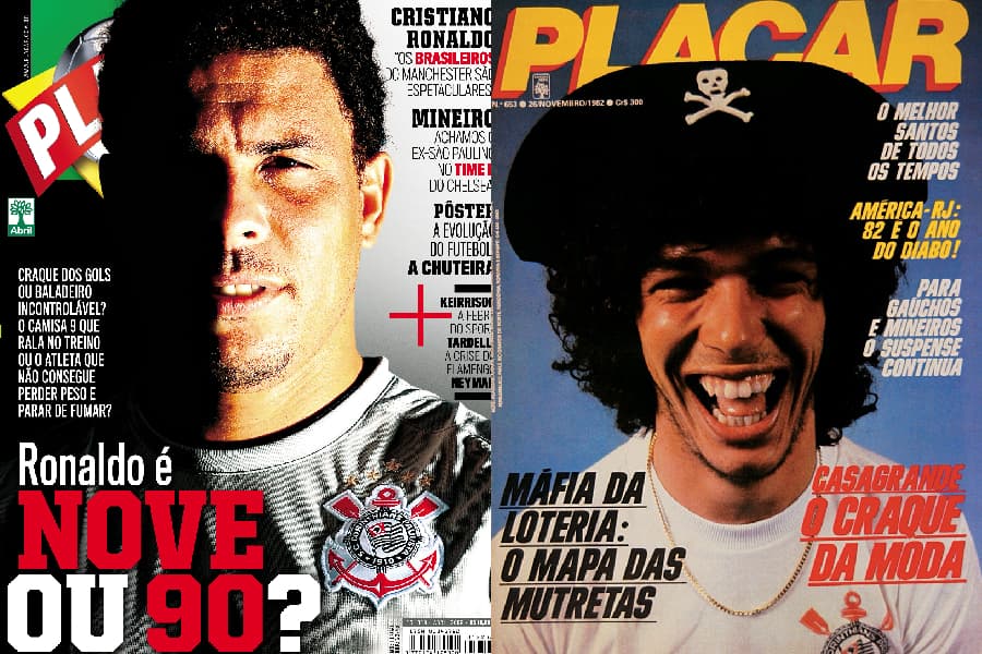 Ronaldo e Casão: duas icônicas capas do Timão na história da Plcar - Acervo PLACAR