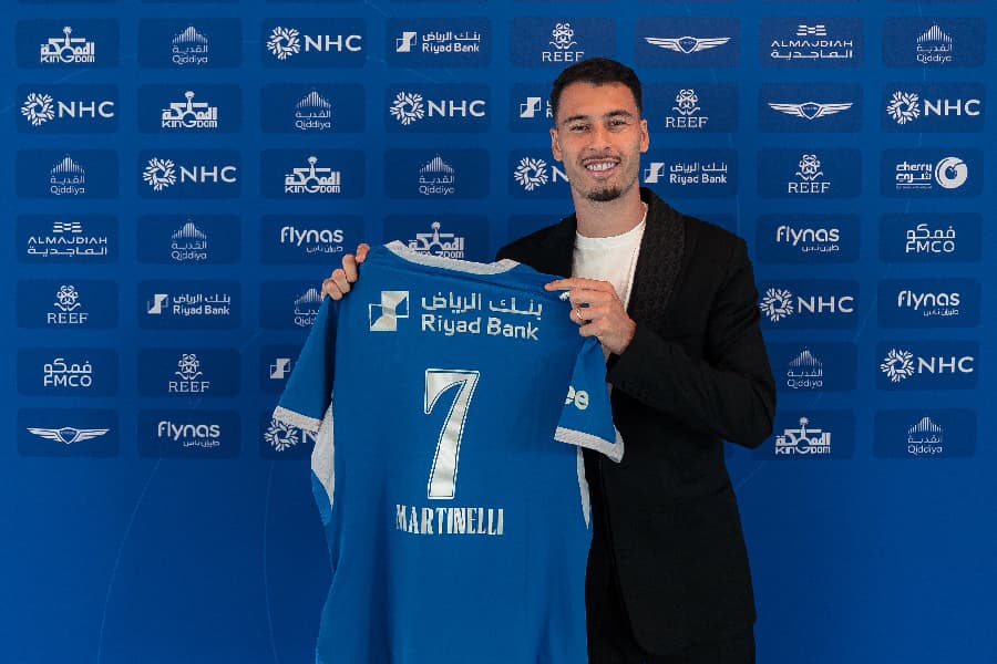 Com contrato de quatro anos, Martinelli utilizará a camisa 7 no novo clube - Divulgação/Al-Hilal