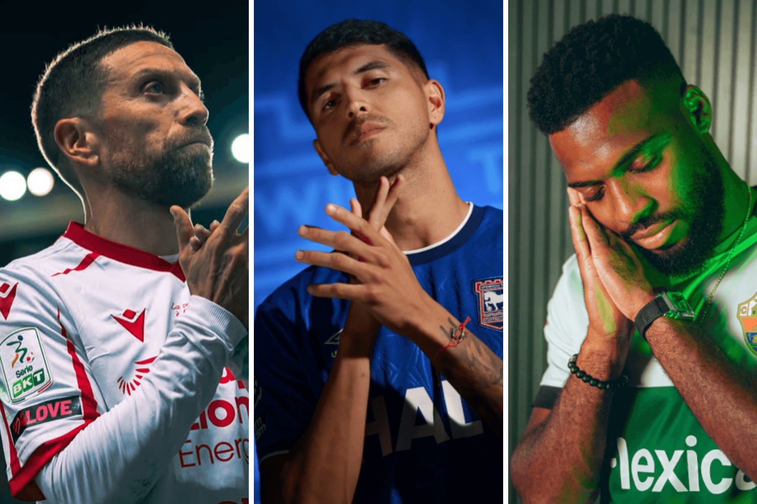 Papu no Padova, Palacios do Ipswich e Lemar no Elche - Montagem sobre Divulgação