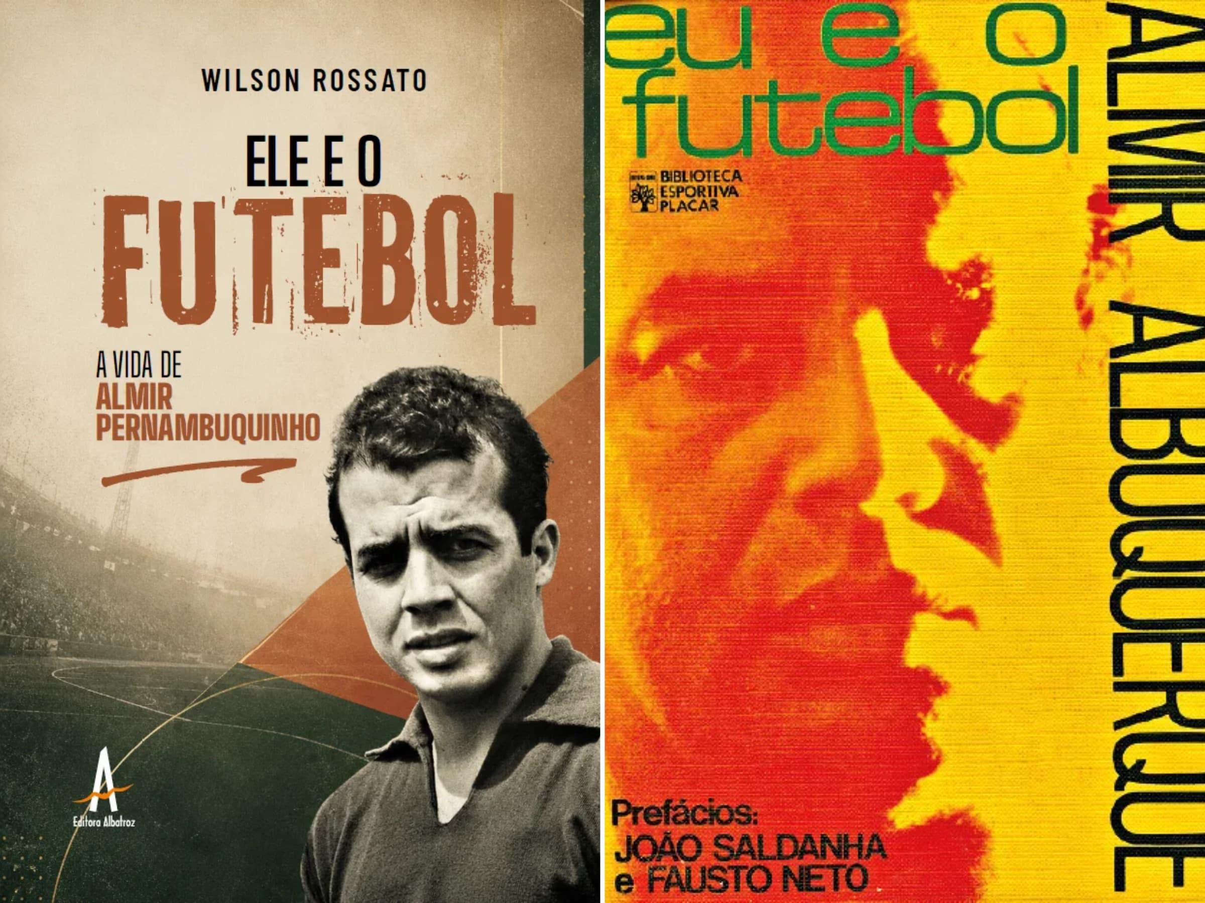 Montagem sobre as capas dos livros sobre a história de Almir Pernambuquinho - PLACAR