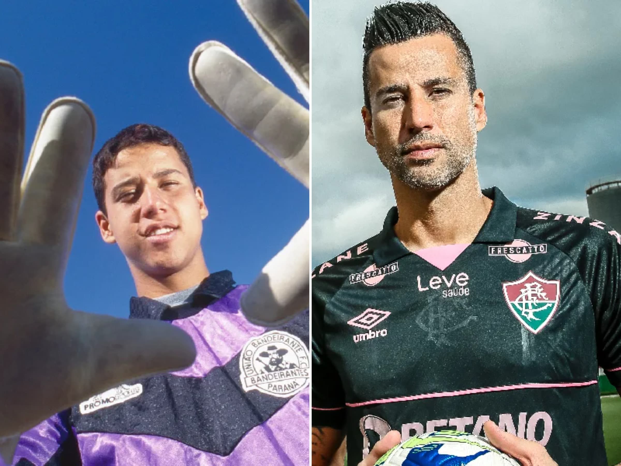 Goleiro Fábio: aos 16 anos (à esq.) e aos 43 anos (à dir.) - Alexandre Battibugli/Placar