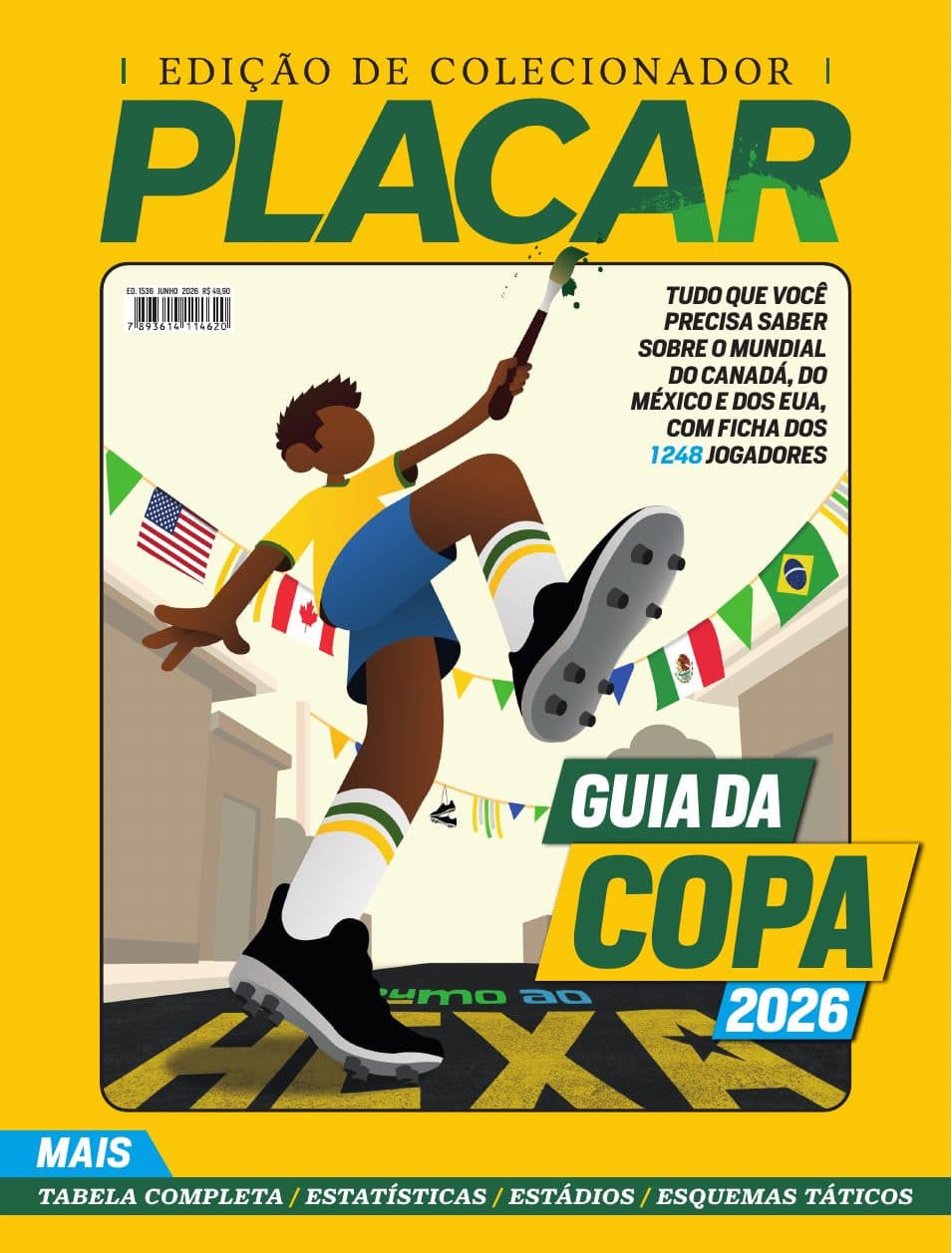 Capa da edição Guia da Copa 2026 da revista PLACAR