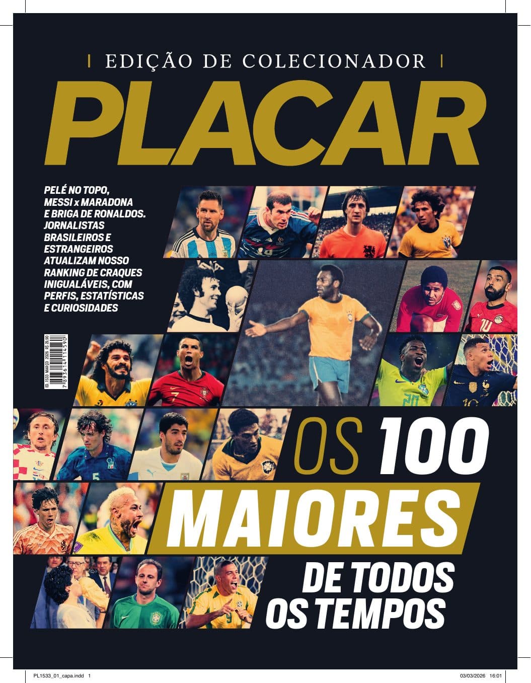 Capa da edição Os 100 Maiores de Todos os Tempos da revista PLACAR